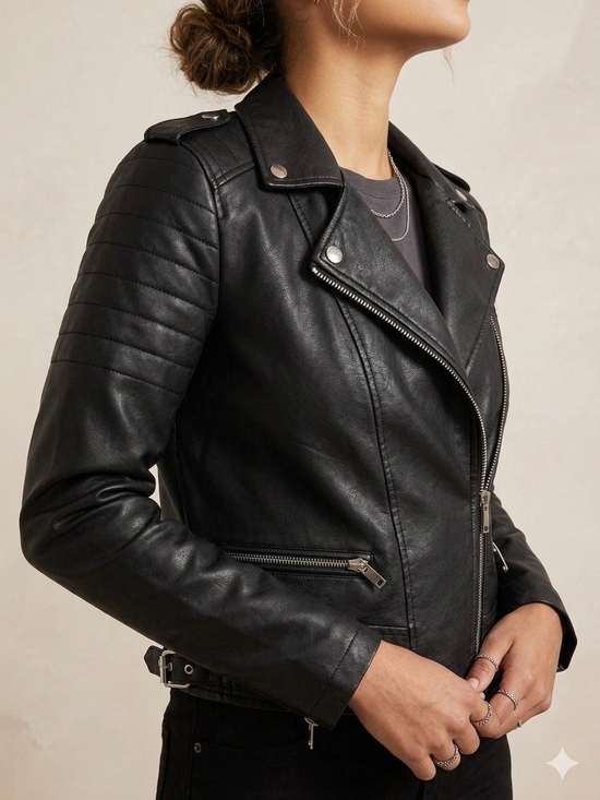 Zara Jackets & Blazers - NWOT Zara Basic Moto Faux Leather Jacket - Black Size M